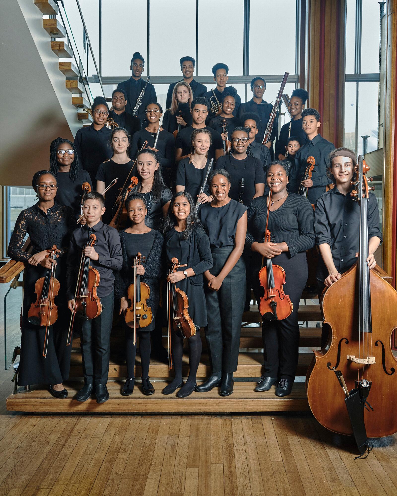 Photo of Chineke! Junior Orchestra players